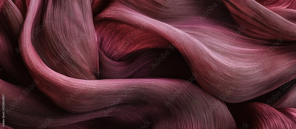 Poster textured red fabric with elegant folds showcasing depth and richness suitable for backgrounds or tex