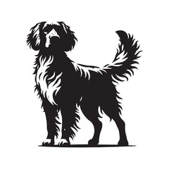 Artistic Brittany silhouette featuring sleek curves and energy - Brittany illustration - minimal Brittany vector - dog silhouette
