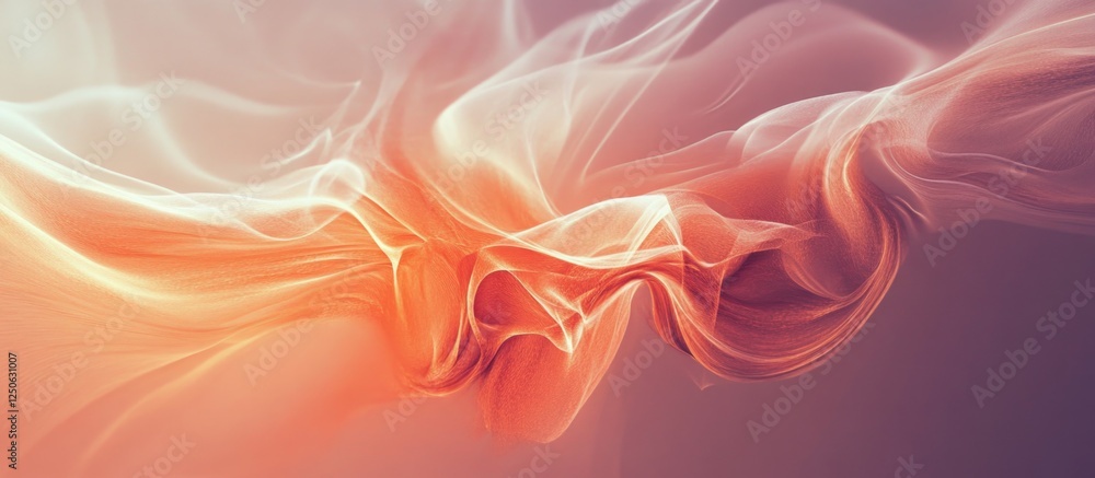 Poster abstract waves of red and orange fabric softly blending together creating a warm and dynamic texture