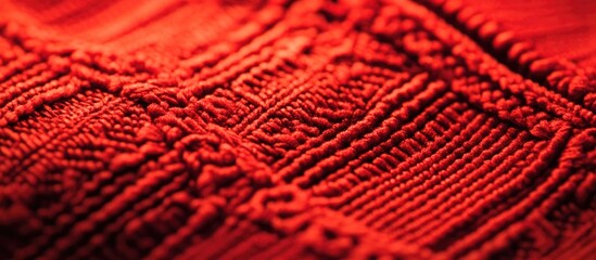 Rich red fabric texture with intricate patterns ideal for backgrounds, textile design projects, and fashion industry applications.