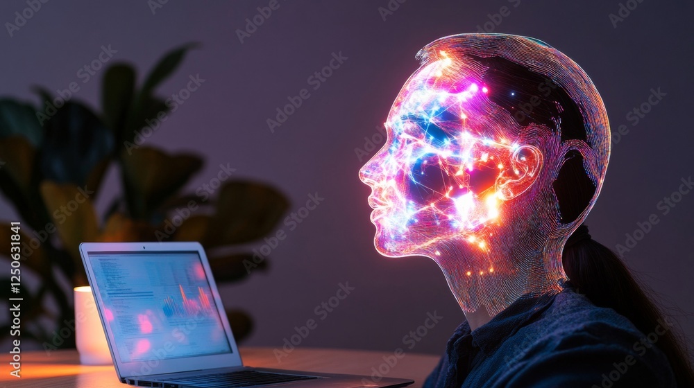 Leinwandbilder immersive tech collaboration diverse professionals engage with ai holographic data in modern workspa