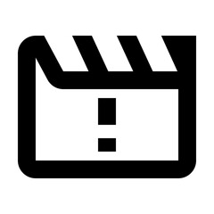 Clapboard Warning - Simple Minimalist Media Icon for Digital Content