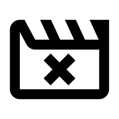 Obraz premium Clapboard X - Simple Minimalist Media Icon for Digital Content