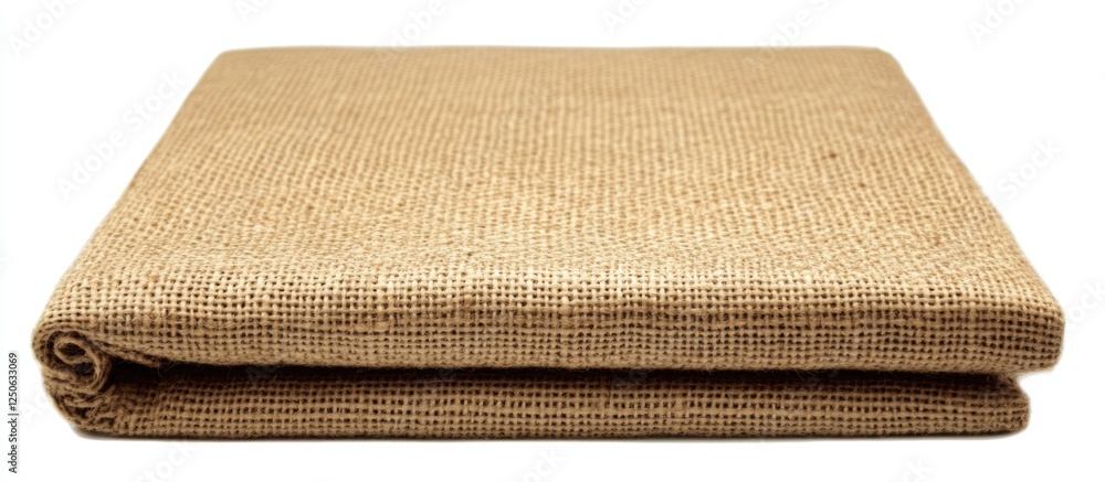 Poster burlap fabric canvas primed and stretched for art projects featuring natural texture isolated on whi