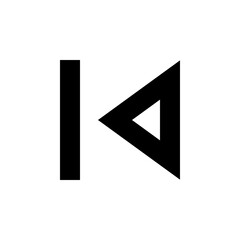 Skip Previous - Simple Minimalist Media Icon for Digital Content