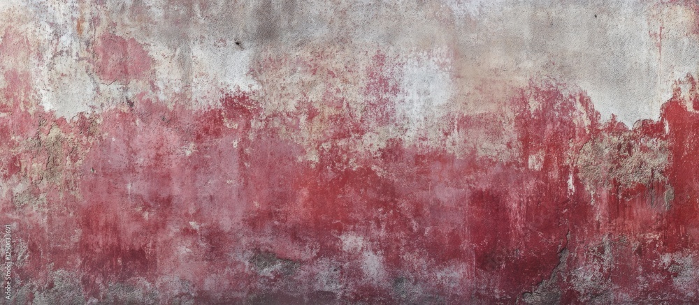 Poster red concrete wall surface texture with plaster details creating a distressed and artistic background