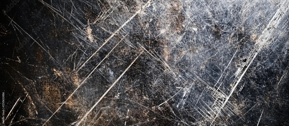 Poster scratched and distressed metal texture with deep grooves and a weathered appearance ideal for indust