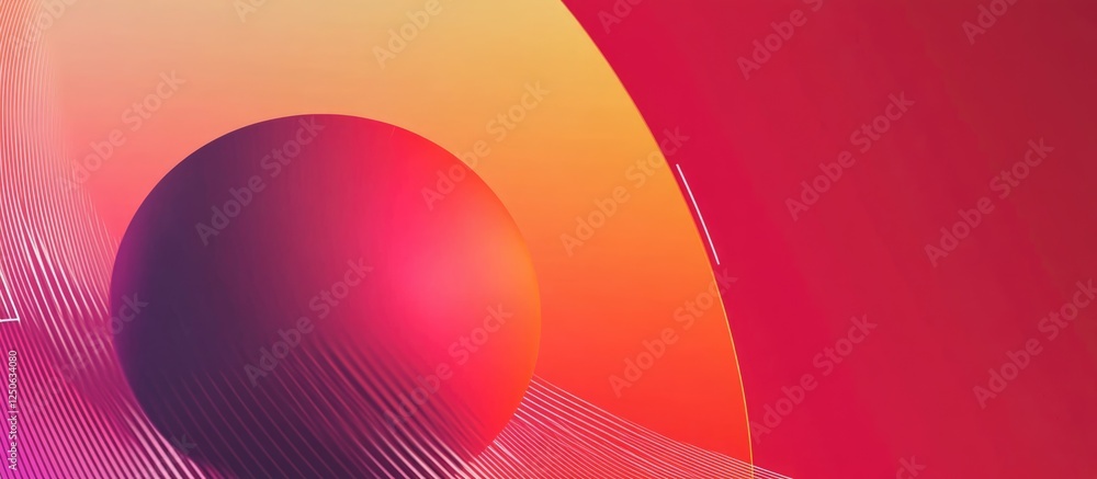 Poster abstract red and pink gradient background with a circular shape for modern poster design or creative