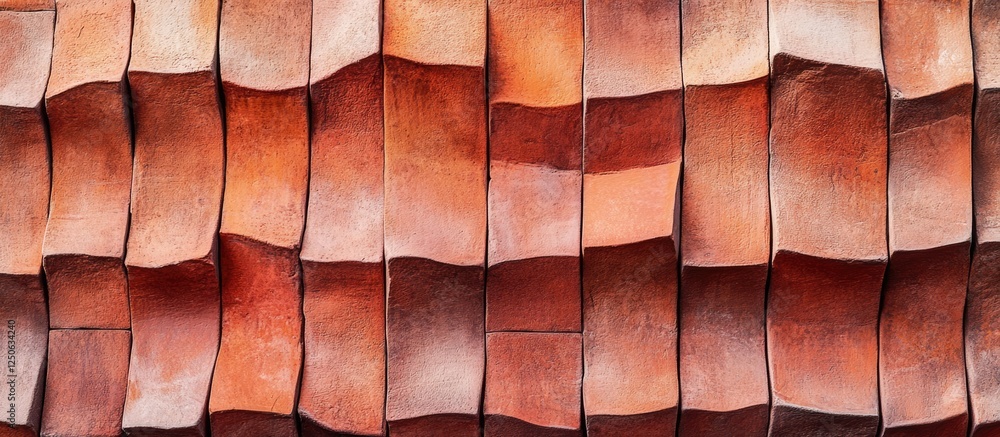 Aufkleber textured red brick wall with warm tones and irregular shapes, perfect for backgrounds in architectur
