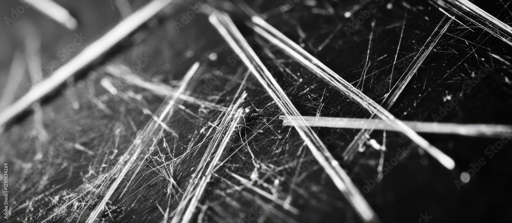 Aufkleber Scratches texture on a black background showcasing abstract patterns and lines for design and artistic use