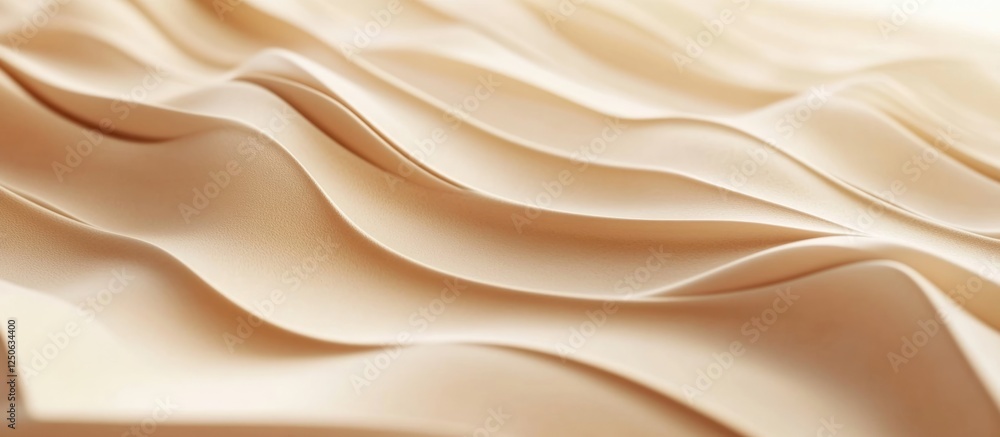 Aufkleber Textured fabric waves in neutral tones creating a soft, elegant background for design projects and artistic presentations.