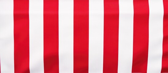 Seamless red and white striped tablecloth with clipping path isolated on white background ideal for festive dining and decoration themes