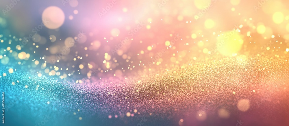 Poster colorful powder particles background with soft bokeh effect creating a vibrant and dreamy atmosphere