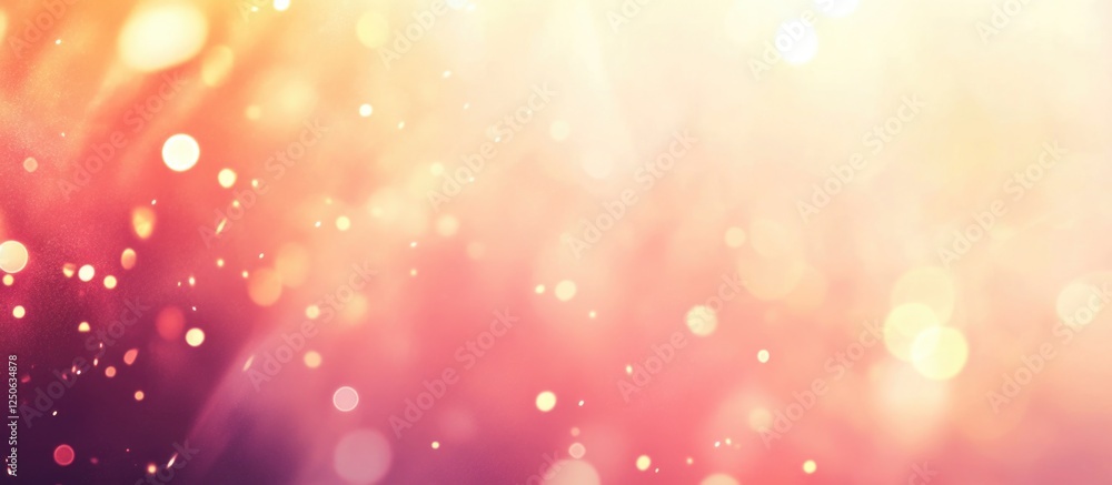 Poster vibrant abstract background featuring blurred red hues with sparkling bokeh lights creating a dreamy