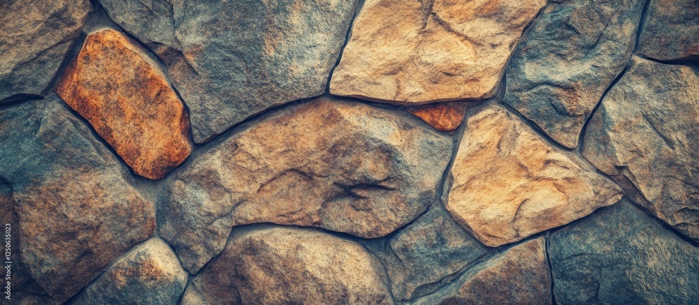 Aufkleber Textured stone wall with intricate patterns suitable for backgrounds or design projects in various applications.