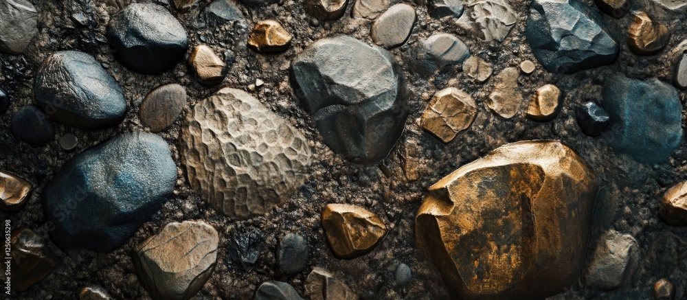 Poster Textured stones and rocks surface pattern for backgrounds or design projects