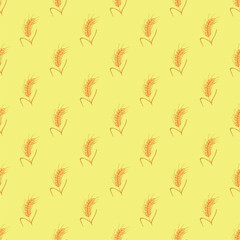Seamless pattern with wheat doodle for decorative print, wrapping paper, greeting cards, wallpaper and fabric
