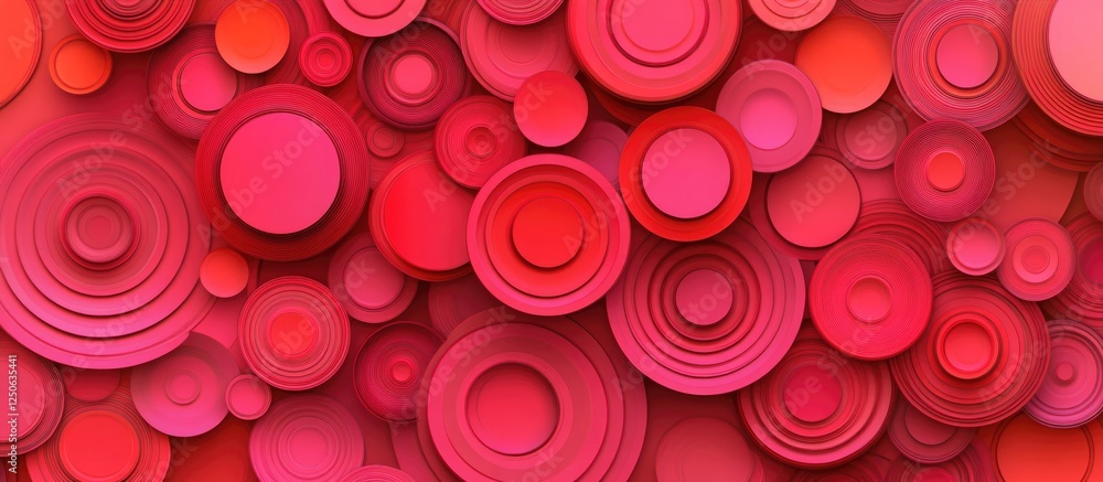 Poster vibrant red circular pattern creating a modern and artistic textured background suitable for various