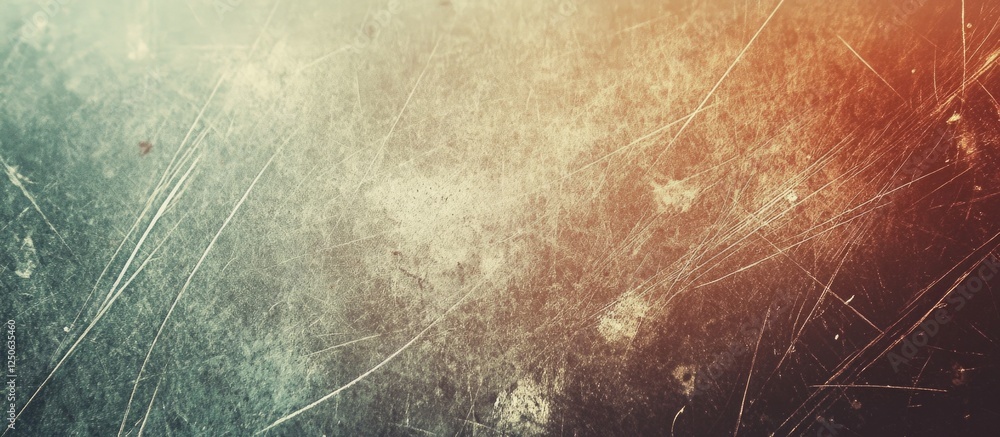 Aufkleber Scratched film texture with bright directional lines creating a panoramic background for vintage and grunge design applications.