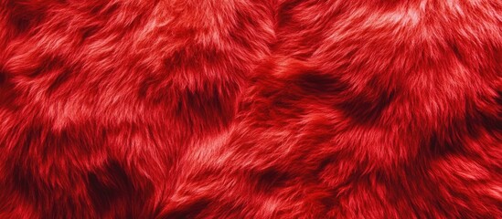 Fototapeta premium Vibrant red fur texture closeup highlighting soft, luxurious fibers for fashion and design applications.