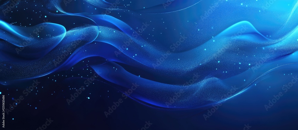 Aufkleber Blue ocean waves abstract background with smooth flowing water textures and dynamic splashes in deep blue tones