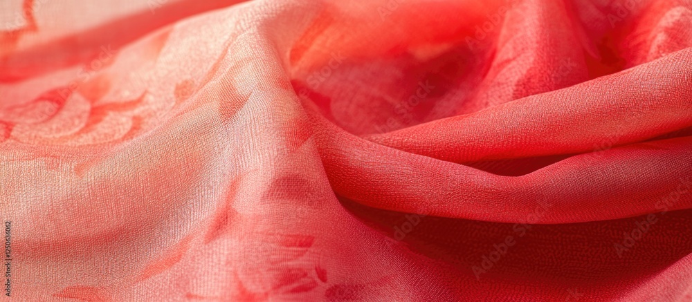 Poster textured red fabric draped softly creating an elegant background suitable for design and promotional