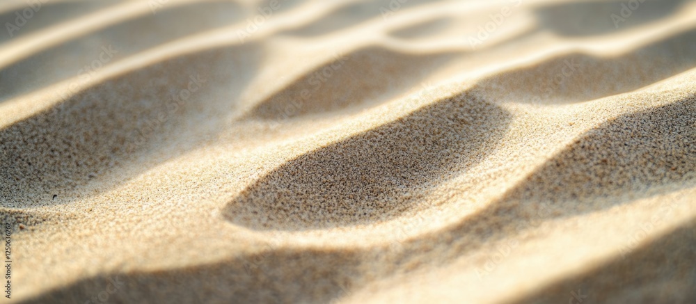 Aufkleber Sandy soil texture with natural light creating shadows and patterns on its surface showcasing its fine grains and gentle curves.