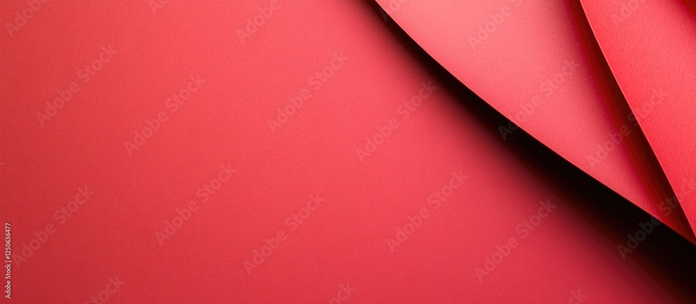Poster vibrant red paper texture with folded layers creating a visually appealing background for design and