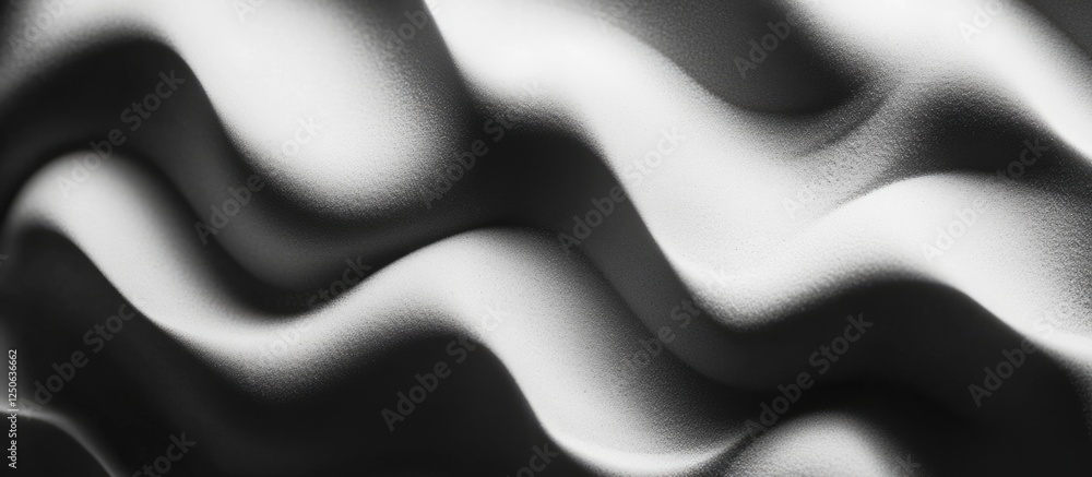 Poster black and white abstract pattern of ripples in the sand showcasing natural texture and organic flow