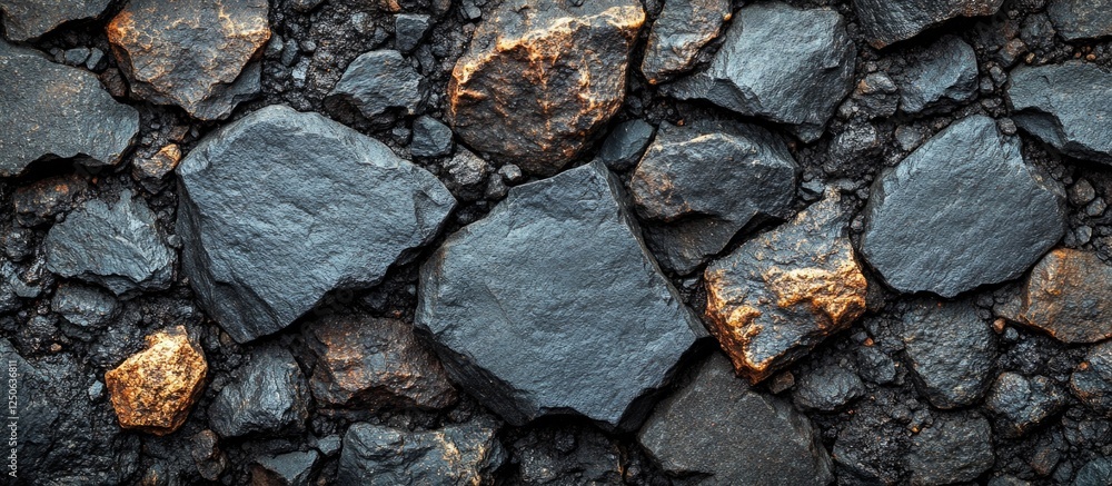 Poster detailed rough gray asphalt pavement texture featuring fine gravel and stones ideal for design and c