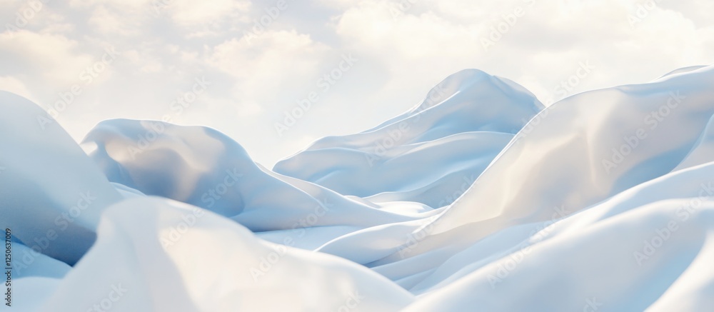 Poster softly curved white clouds over a gentle horizon in a serene sky background texture
