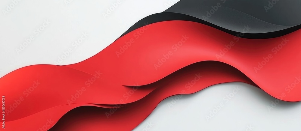 Poster dynamic red and black fluid abstract wave background with space for text and design elements