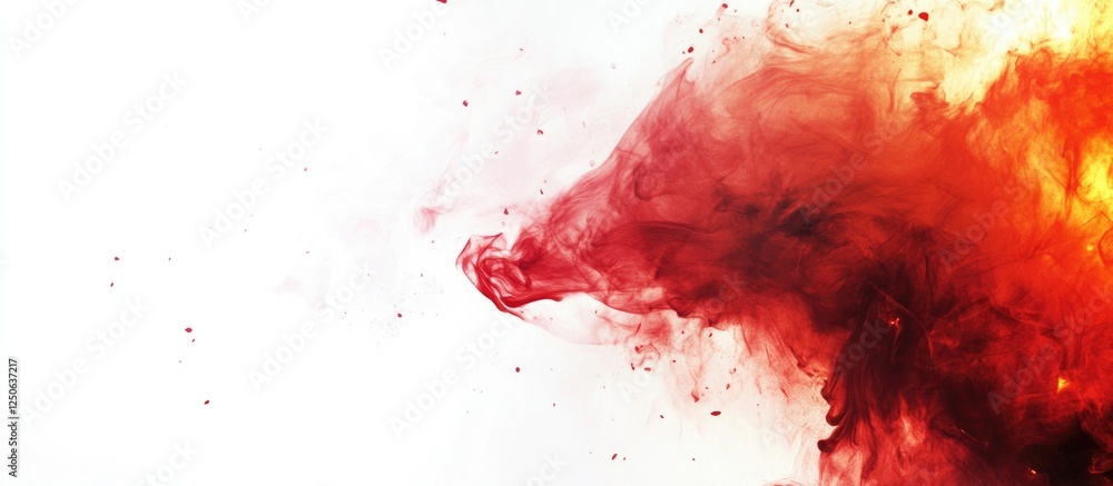 Poster abstract red fire texture on a white background creating a dynamic and striking visual effect for cr