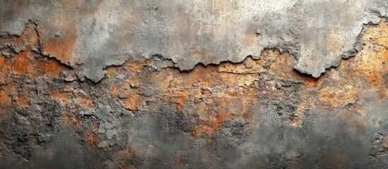 Weathered industrial concrete wall with rust and texture for urban design and architectural backgrounds.