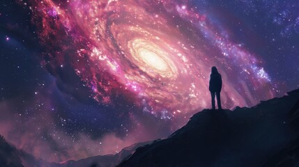 Exploring the vast depths of a sad galaxy under a starlit sky