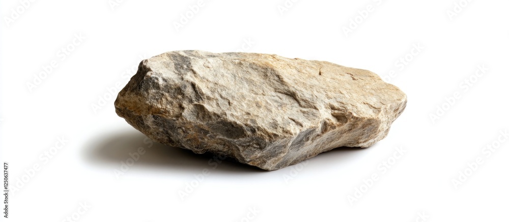 Poster natural rugged rock isolated on a clean white background showcasing texture and form ideal for vario