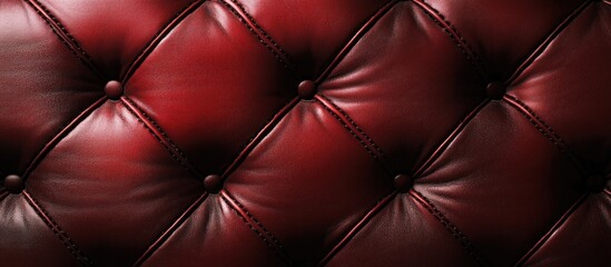 Naklejka premium Rich red leather upholstery with quilted detailing, perfect for adding a touch of elegance and sophistication to any design project.
