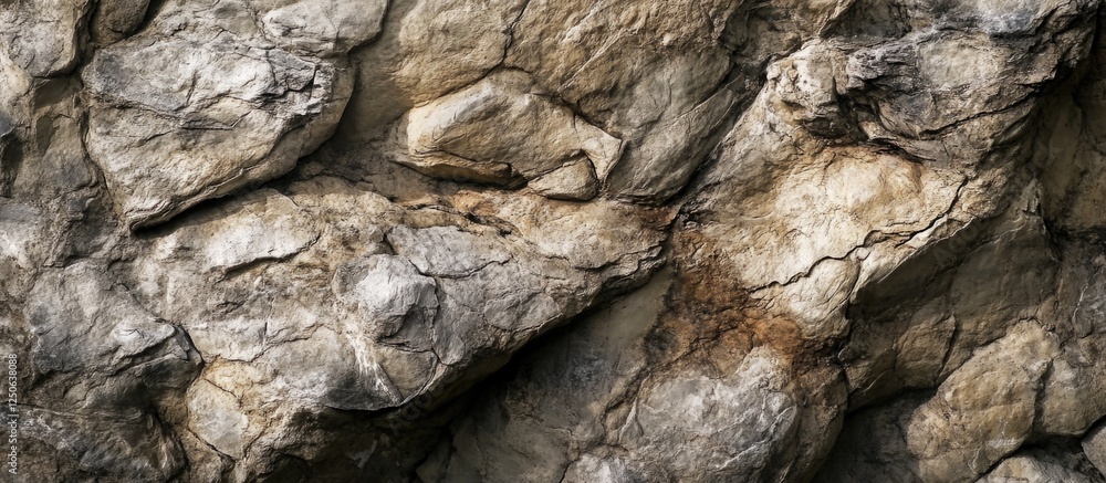 Aufkleber Natural rock texture background featuring irregular stone surface with diverse colors and patterns ideal for design and construction projects.