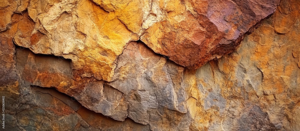 Aufkleber textured rock wall surface with warm earthy tones suitable for backgrounds in design and nature-them