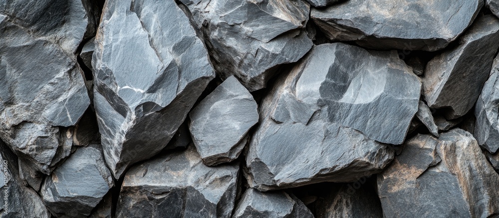 Poster crushed grey stone texture background suitable for construction and landscaping design projects