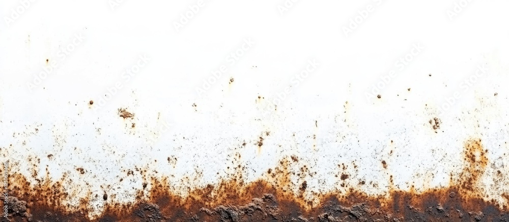 Poster Rusty Metal Texture on White Background with Copy Space for Design or Text Use