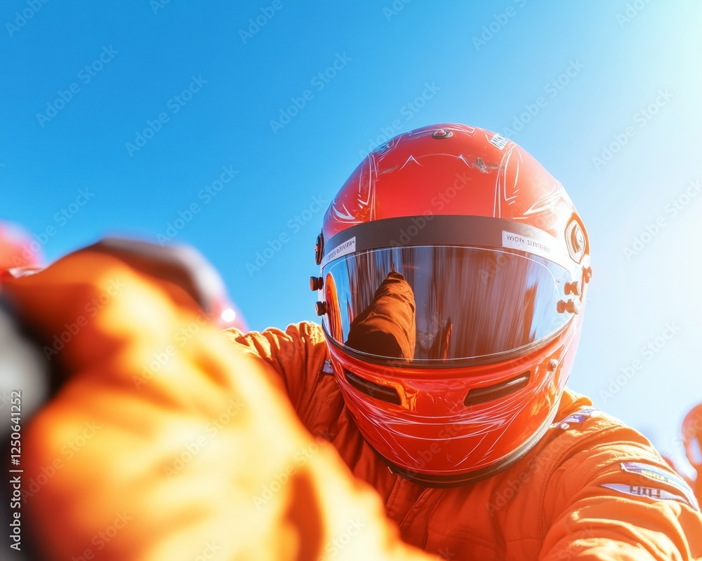 Poster Dynamic Motorsport Precision High-Performance Pit Crew in Vibrant Safety Gear Changing Race Car Tires for Automotive Teamwork Content and Speed Enthusiast Branding