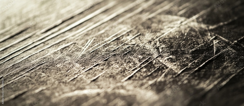 Aufkleber Textured surface with scratches and marks showcasing an abstract, weathered pattern for artistic or design purposes