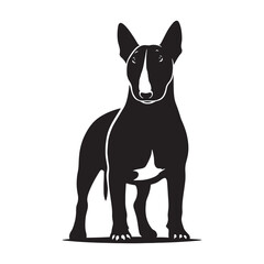 Elegant Bull Terrier silhouette showcasing muscular build - Bull Terrier illustration - minimal Bull Terrier vector - dog silhouette

