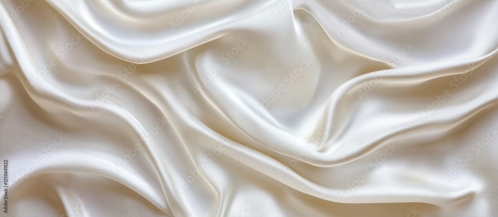 Poster elegant white silk fabric with ripples creating a luxurious satin background ideal for textile or fa