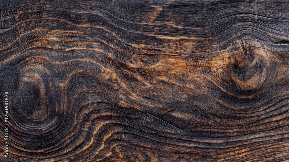 Poster rustic dark wooden texture with rich grains and knots ideal for backgrounds and banners in design an