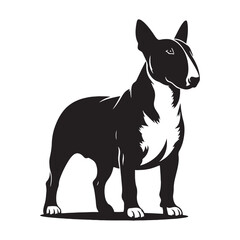 Artistic Bull Terrier silhouette emphasizing unique head shape - Bull Terrier illustration - minimal Bull Terrier vector - dog silhouette
