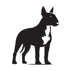 Artistic Bull Terrier silhouette highlighting the breed’s power - Bull Terrier illustration - minimal Bull Terrier vector - dog silhouette
