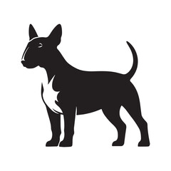Bull Terrier silhouette crafted with sharp and dynamic lines - Bull Terrier illustration - minimal Bull Terrier vector - dog silhouette
