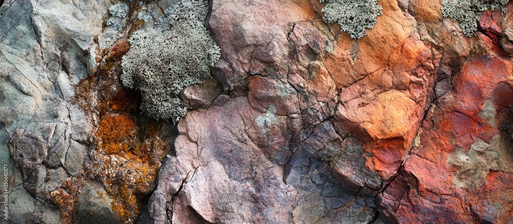 Poster textured rock wall with earthy colors showcasing natural formations and mineral patterns in a rugged